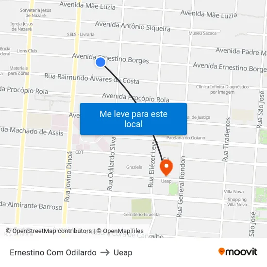 Ernestino Com Odilardo to Ueap map