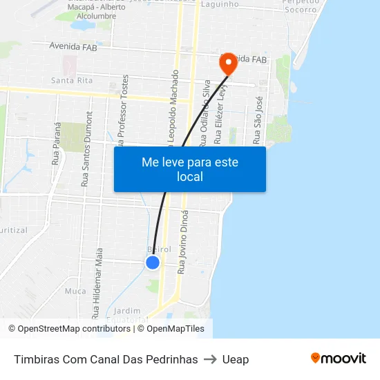 Timbiras Com Canal Das Pedrinhas to Ueap map