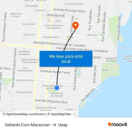 Odilardo Com Macacoari to Ueap map