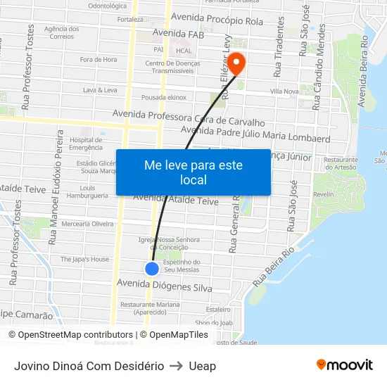 Jovino Dinoá Com Desidério to Ueap map