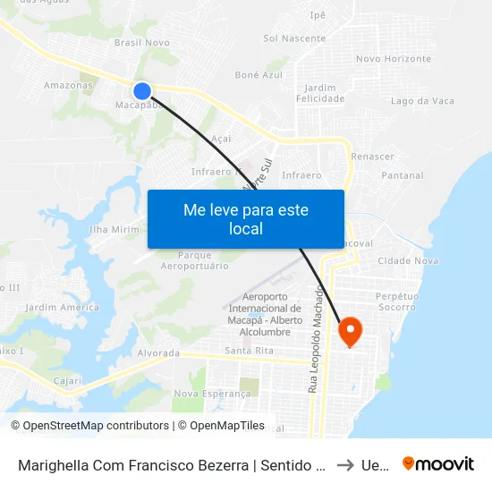 Marighella Com Francisco Bezerra | Sentido Sul to Ueap map