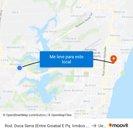 Rod. Duca Serra (Entre Goiabal E Pq. Irmãos Platon) to Ueap map