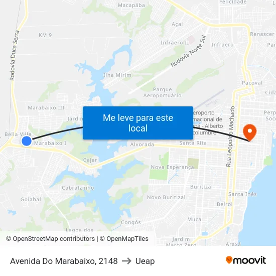 Avenida Do Marabaixo, 2148 to Ueap map