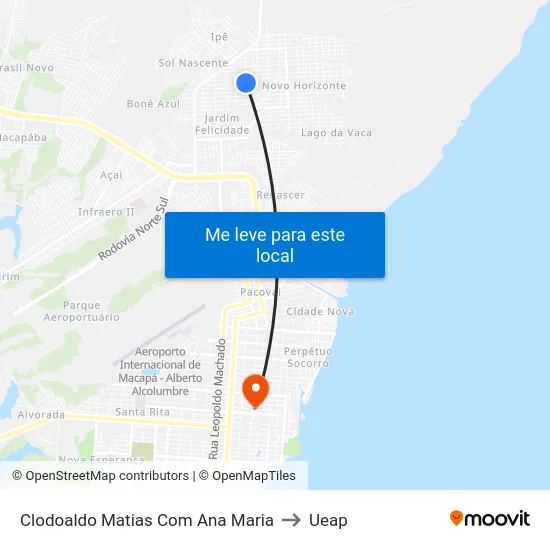 Clodoaldo Matias Com Ana Maria to Ueap map