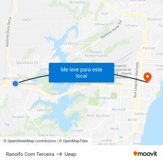 Ranolfo Com Terceira to Ueap map