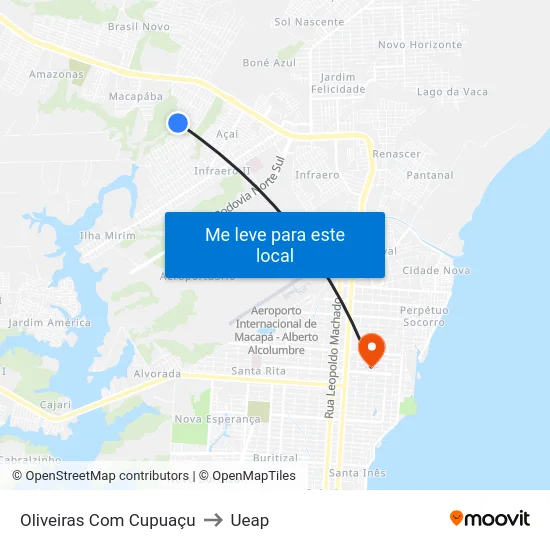 Oliveiras Com Cupuaçu to Ueap map