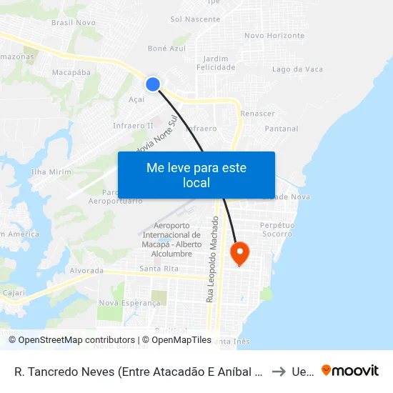 R. Tancredo Neves (Entre Atacadão E Aníbal Barcelos) to Ueap map