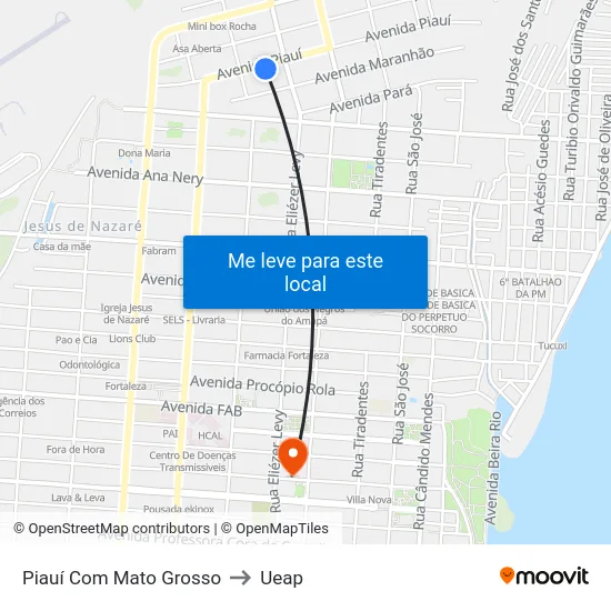 Piauí Com Mato Grosso to Ueap map