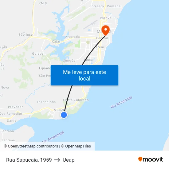 Rua Sapucaia, 1959 to Ueap map