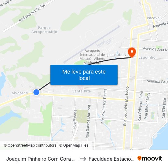 Joaquim Pinheiro Com Cora De Carvalho to Faculdade Estacio/Seama map