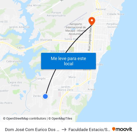 Dom José Com Eurico Dos Santos to Faculdade Estacio/Seama map