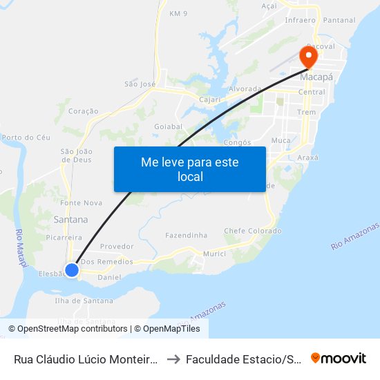 Rua Cláudio Lúcio Monteiro, 127 to Faculdade Estacio/Seama map