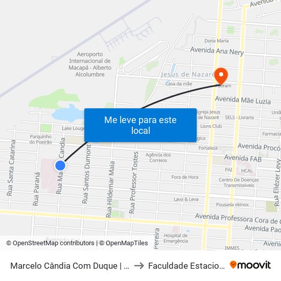 Marcelo Cândia Com Duque | Sentido Sul to Faculdade Estacio/Seama map