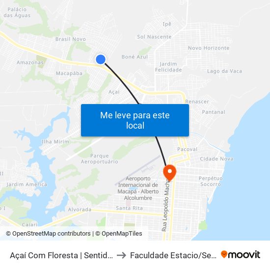 Açaí Com Floresta | Sentido Sul to Faculdade Estacio/Seama map