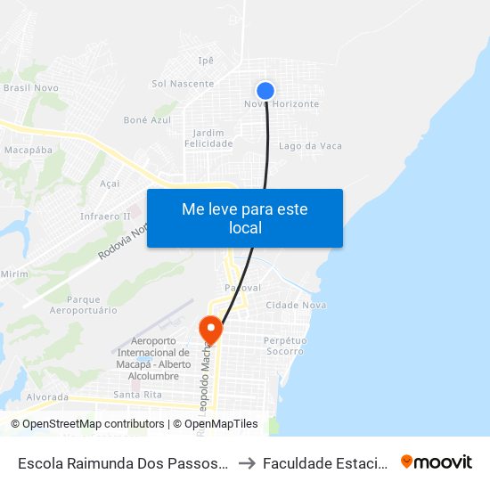 Escola Raimunda Dos Passos | Sentido Sul to Faculdade Estacio/Seama map