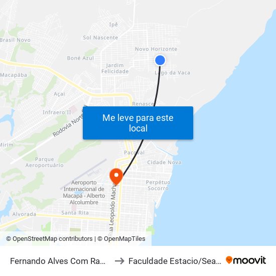 Fernando Alves Com Ramos to Faculdade Estacio/Seama map