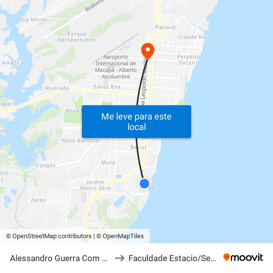 Alessandro Guerra Com Av. 5 to Faculdade Estacio/Seama map