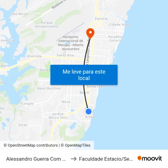 Alessandro Guerra Com Av. 1 to Faculdade Estacio/Seama map