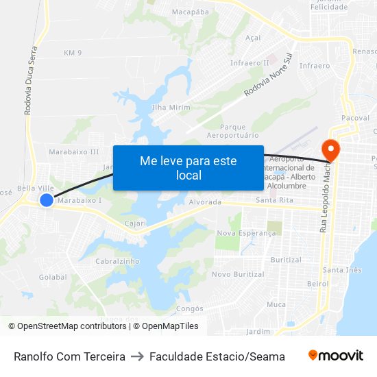 Ranolfo Com Terceira to Faculdade Estacio/Seama map