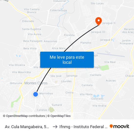 Av. Cula Mangabeira, 577 | Hospital Universitário to Ifnmg - Instituto Federal Do Norte De Minas Gerais map