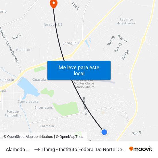 Alameda A, 821 to Ifnmg - Instituto Federal Do Norte De Minas Gerais map