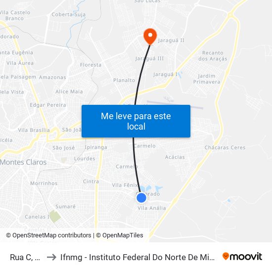 Rua C, 210 to Ifnmg - Instituto Federal Do Norte De Minas Gerais map