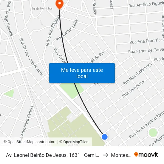 Av. Leonel Beirão De Jesus, 1631 | Cemitério Jardim Da Esperança to Montes Claros map