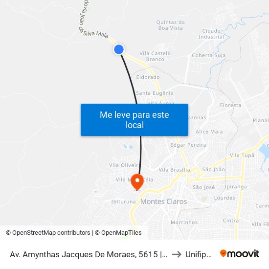 Av. Amynthas Jacques De Moraes, 5615 | Vila Cedro to Unifipmoc map