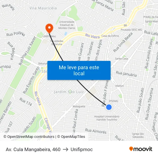 Av. Cula Mangabeira, 460 to Unifipmoc map