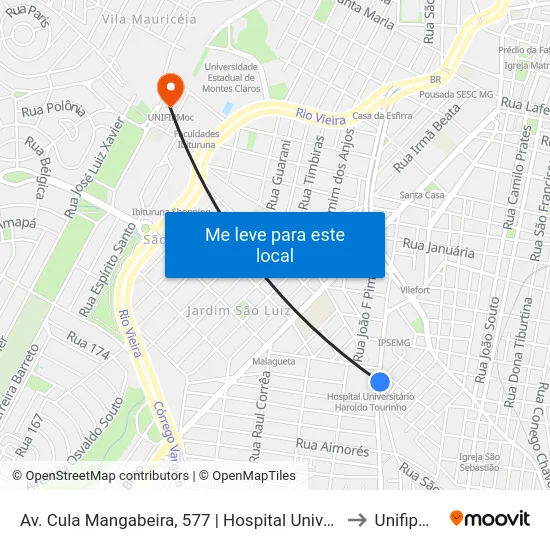 Av. Cula Mangabeira, 577 | Hospital Universitário to Unifipmoc map