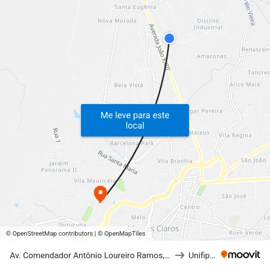 Av. Comendador Antônio Loureiro Ramos, 700 | Transmoc to Unifipmoc map