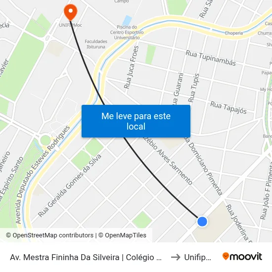 Av. Mestra Fininha Da Silveira | Colégio Normal to Unifipmoc map