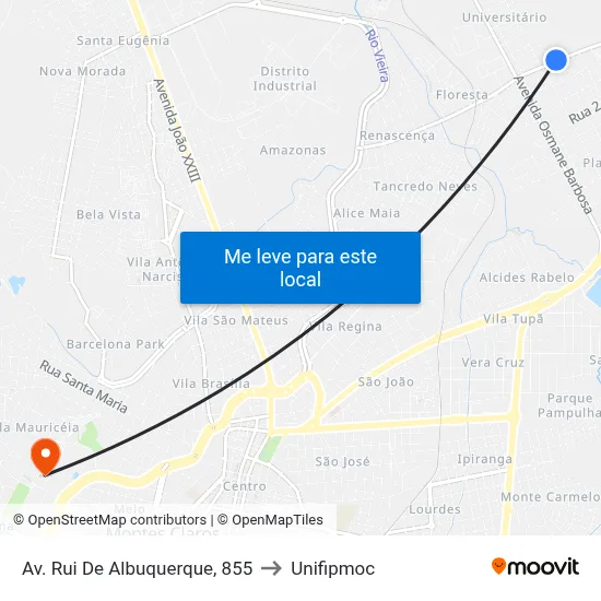 Av. Rui De Albuquerque, 855 to Unifipmoc map