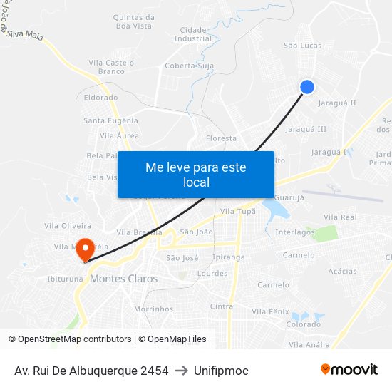 Av. Rui De Albuquerque 2454 to Unifipmoc map