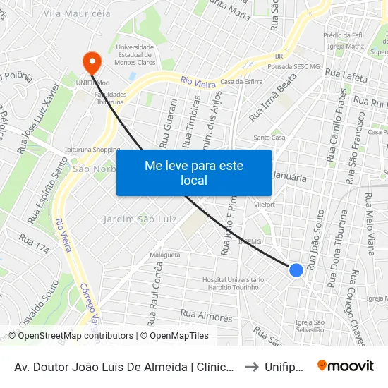 Av. Doutor João Luís De Almeida | Clínica Médica to Unifipmoc map
