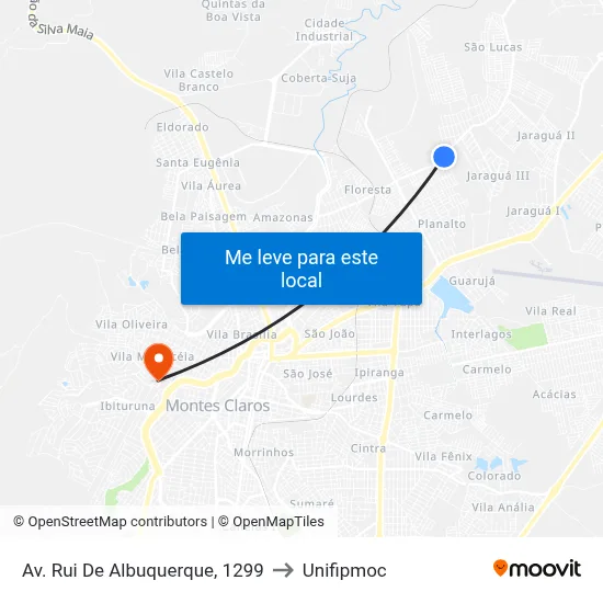 Av. Rui De Albuquerque, 1299 to Unifipmoc map