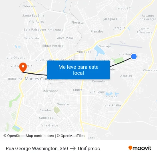 Rua George Washington, 360 to Unifipmoc map