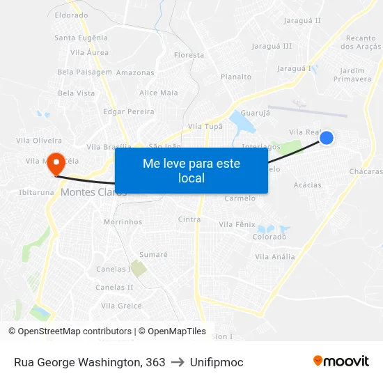 Rua George Washington, 363 to Unifipmoc map