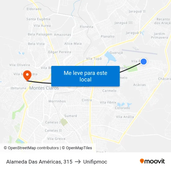 Alameda Das Américas, 315 to Unifipmoc map