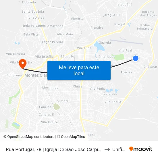 Rua Portugal, 78 | Igreja De São José Carpinteiro E Maria De Nazaré to Unifipmoc map