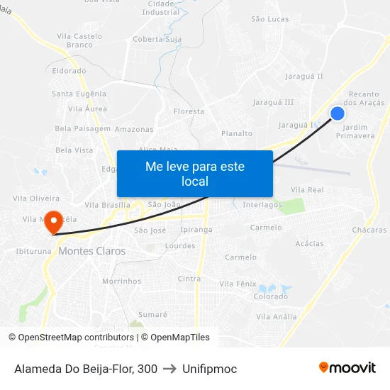 Alameda Do Beija-Flor, 300 to Unifipmoc map