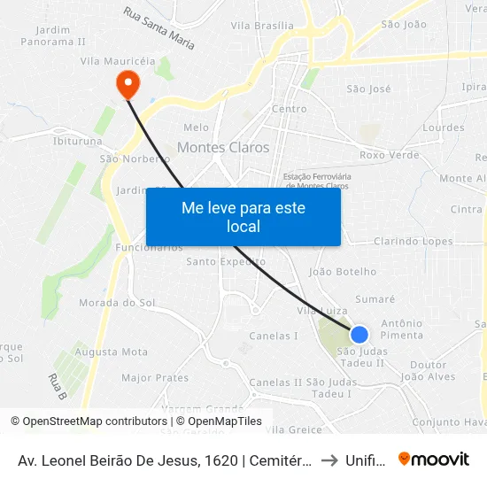 Av. Leonel Beirão De Jesus, 1620 | Cemitério Jardim Da Esperança to Unifipmoc map