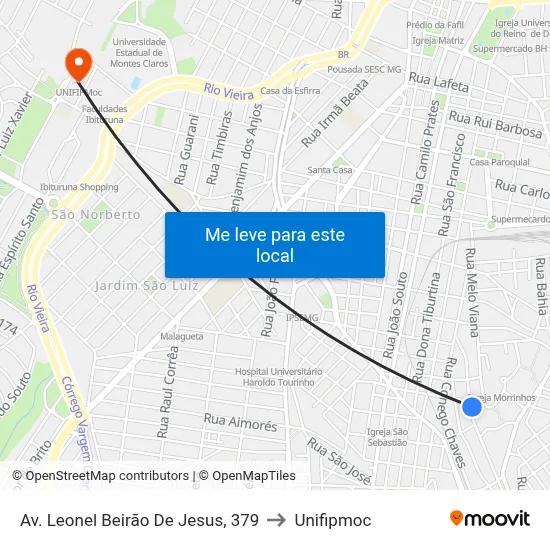 Av. Leonel Beirão De Jesus, 379 to Unifipmoc map