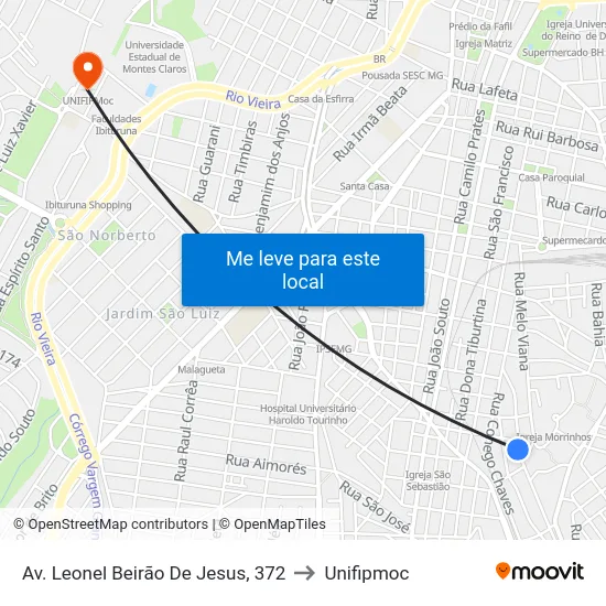 Av. Leonel Beirão De Jesus, 372 to Unifipmoc map
