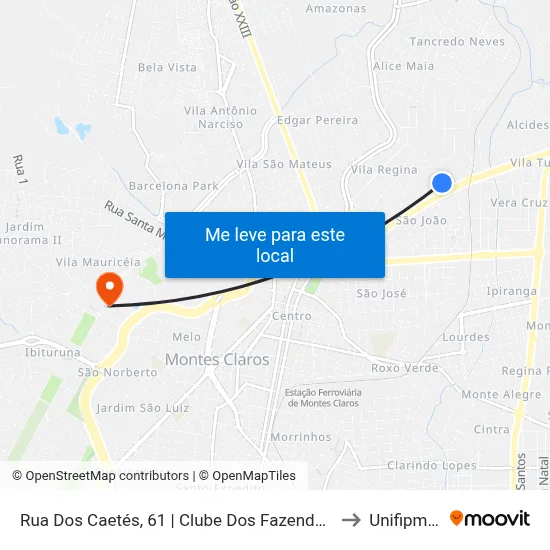 Rua Dos Caetés, 61 | Clube Dos Fazendeiros to Unifipmoc map