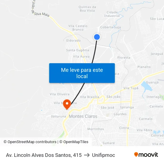 Av. Lincoln Alves Dos Santos, 415 to Unifipmoc map