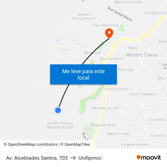 Av. Alcebíades Santos, 703 to Unifipmoc map