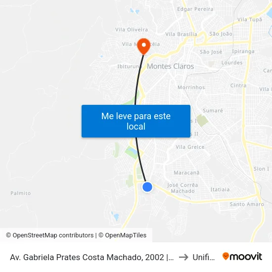 Av. Gabriela Prates Costa Machado, 2002 | Colchões Ortomontes to Unifipmoc map