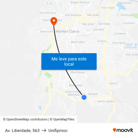 Av. Liberdade, 563 to Unifipmoc map