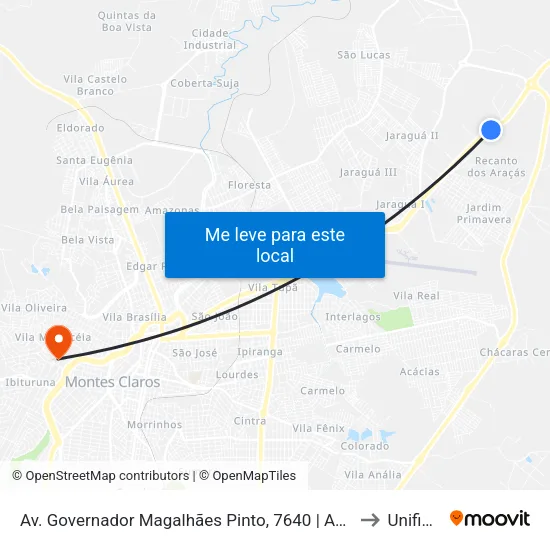 Av. Governador Magalhães Pinto, 7640 | Antigo Posto Berrante to Unifipmoc map
